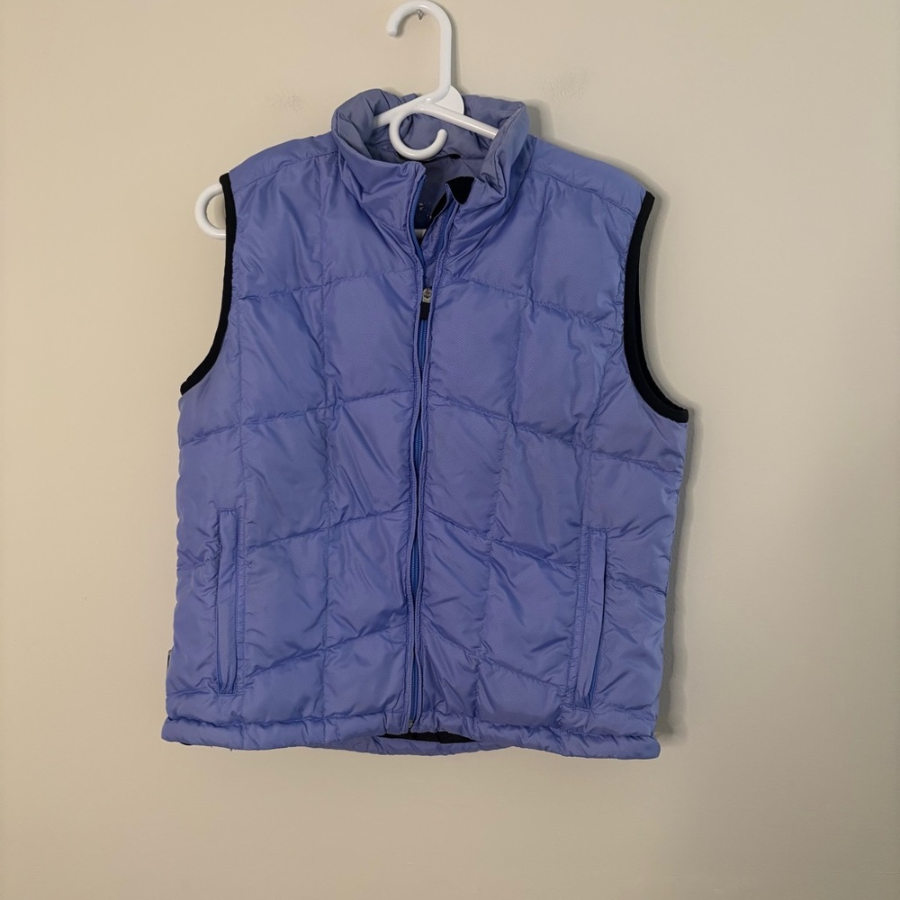 Vintage Obermeyer purple Goose Down Vest Women 8 Full Zip/Pockets Ski snow fall